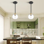 2-pack globe hanging lights metal glass kitchen island gold black pendant fixtures