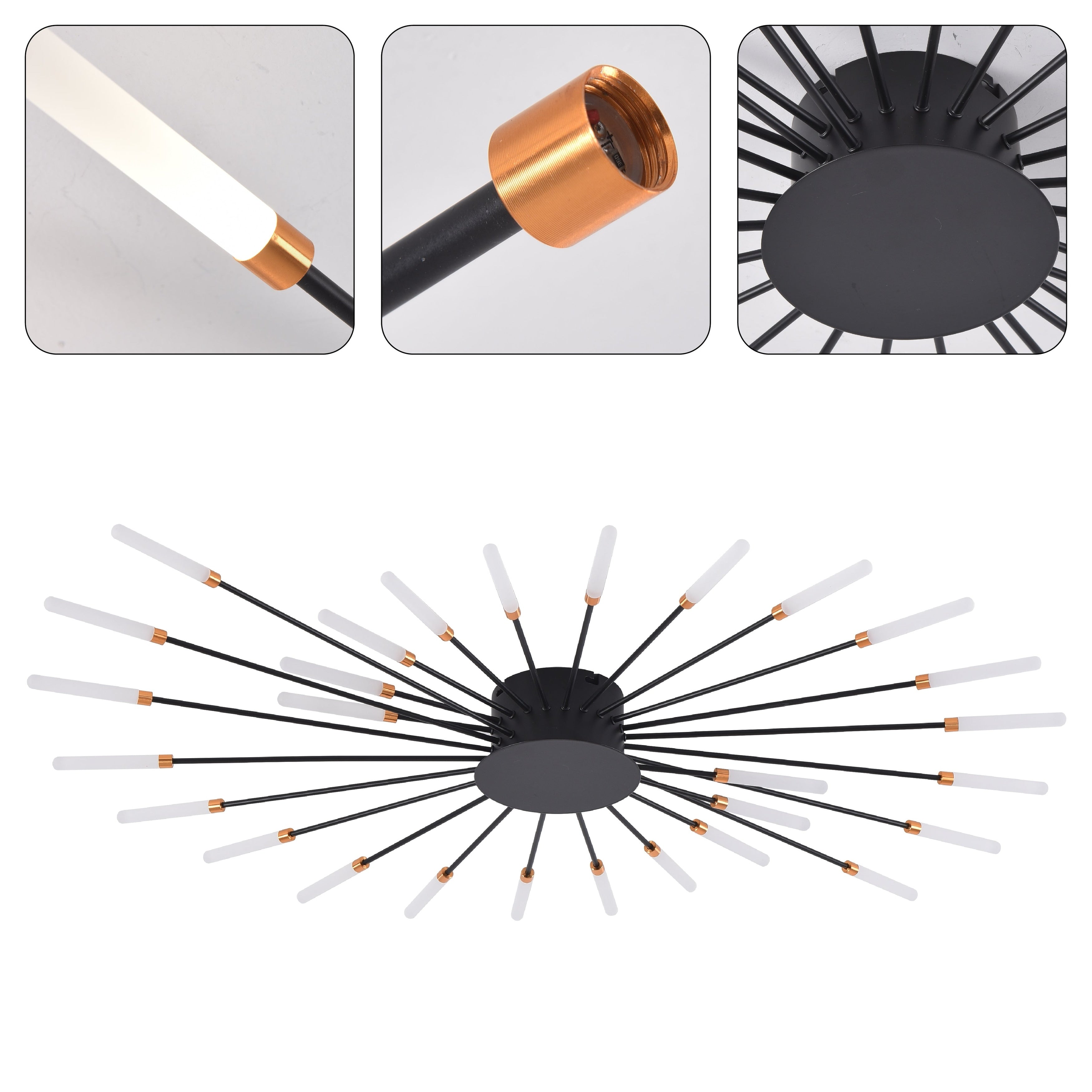 28 light Modern LED ceiling lamp with remote control acrylic semi flush mount lighting with 3 Color/3000-6500K