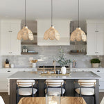 3 Pack chandelier lights bamboo flower dining lights bamboo pendant light