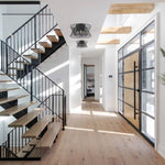 3-Lights kitchen light black flush mount light metal ceiling light