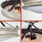 3 light farmhouse semi flush mount ceiling lighting black frosted glass ceiling light fixture