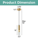 3 pack modern light fixtures Gold kitchen lighting Metal pendant light