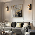 1 light modern wall sconce metal glass sconce wall lighting black gold wall light