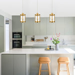 1-Light mini kitchen island iron glass pendant lights gold hanging fixture