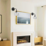 Clear shade lighting bulbs glass vanity sconces black wall lighting