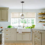 Modern kitchen island glass pendant light black gold hanging chandelier