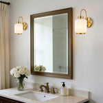 1-Light wall sconce bathroom metal glass vanity wall lamps gold over sink light
