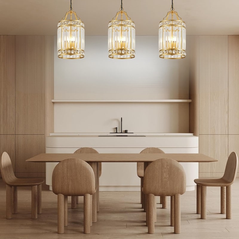 4-Light chandeliers pendant lights gold island lights metal, crystal hallway lights