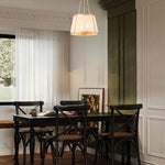 4-Light kitchen light gold and white light fixture metal, fabric pendant light