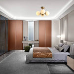 4-Light light fixture antique brass flush mount light glass, metal ceiling light