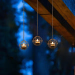 4-Pack solar lights black hanging light metal garden lights
