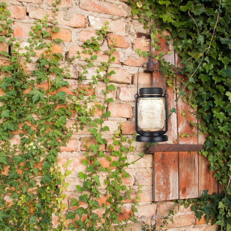 4 Pack solar lights warm white fair light glass lanterns lights