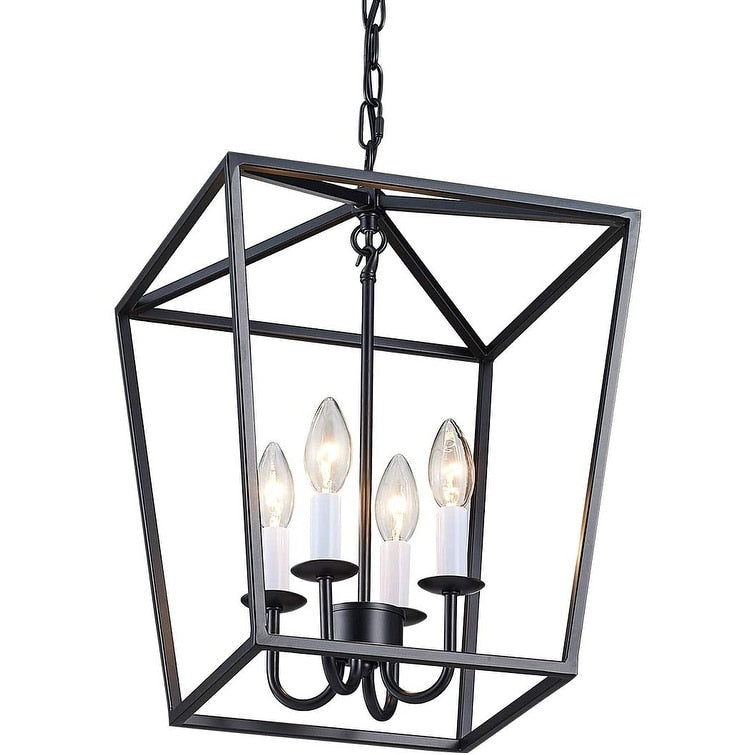 4 light candle chandelier lantern cage pendant light fixture