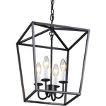 4 light candle chandelier lantern cage pendant light fixture