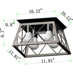 4 light farmhouse ceiling light fixture semi flush mount ceiling lamp rust square island lighting