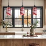 4.72” Hanging light red pendant light fixtures glass pendant light