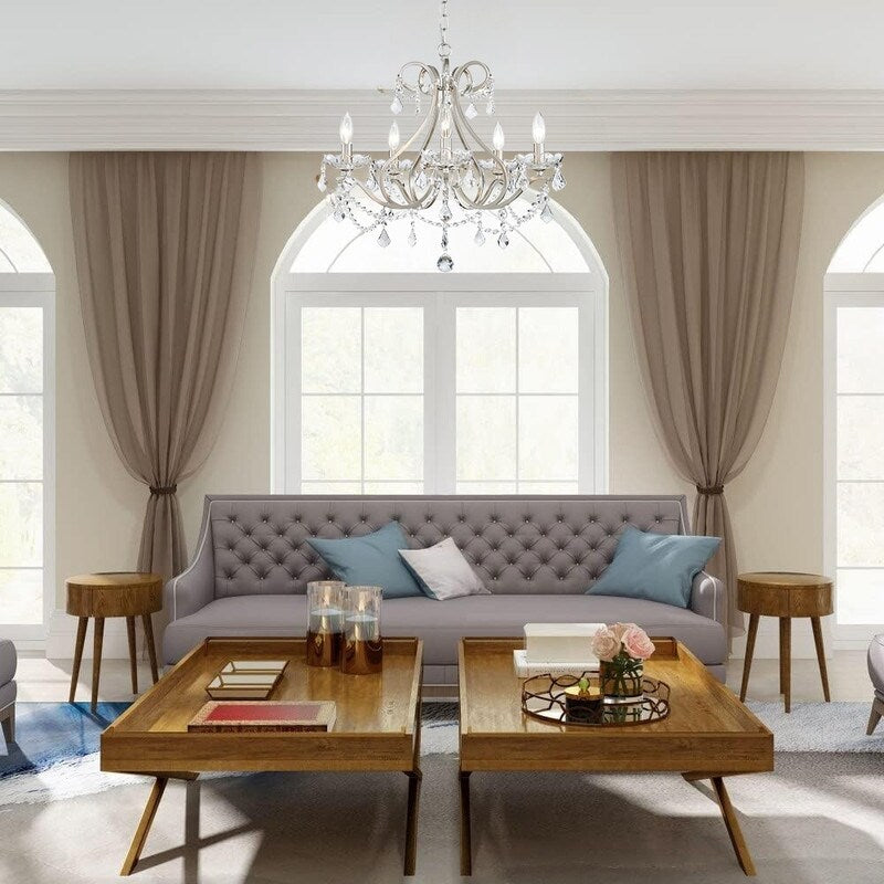 5-Lights ceiling lights nickel bedroom lights metal, crystal pendant light