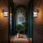 2 Pack porch light fixtures bronze wall sconce thick metal wall lights