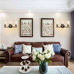 3 Light light fixtures matte black vanity light and mirror glass, metal wall lamp