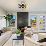 4-Light light fixture metal ceiling light black gold ceiling lamp