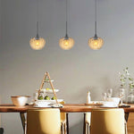 1 Pack ceiling lamp glass iron pendant lighting amber black hanging fixture