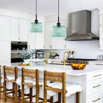 1-light hanging kitchen island glass ceiling light green black pendant fixture