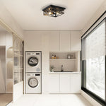 2 Pack flush mount lights metal ceiling light fixture rustic black ceiling lamp