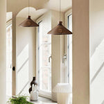 Hand-woven pendant light bamboo ceiling lamp brown bamboo chandelier