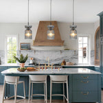 Ribbed modern chandelier glass hanging light smoke gray pendant fixtures