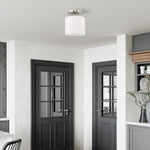 1 light ceiling lighting alloy steel semi flush mount nickel light fixture light