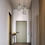2 Pack island pendant lights aluminum crystal dining light black pendant light