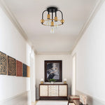 3 Light flush mount ceiling light metal ceiling lamp fixture black gold ceiling lighting