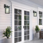 1 Light porch sconces glass metal wall light black exterior lanterns