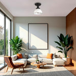 1 light ceiling lighting alloy steel ceiling lamp fixture matte black flush mount