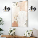 1 Pack wall sconces gold and black wall lighting glass, metal light from wall