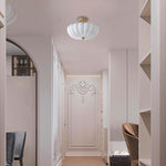 3-Light bulbs light milk glass metal light fixture gold ceiling light