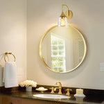 1 Light bulb light gold light fixture glass, metal wall light