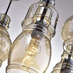 8 light cognac glass industrial antique black chandelier