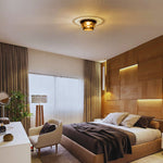 2 light flush led light glass metal hallway light bronze Foyer light