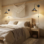 2 Pack wall sconces black light wall bedroom  metal plug in wall sconce