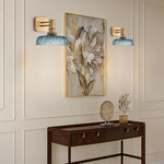 Vintage bulb light glass wall sconce blue bedroom light