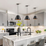 1-Light Pendant Light LED Metal Ceiling Light Matte Black Modern Lighting