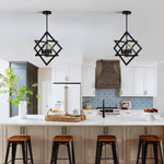 4 Light bulbs light matte black hanging light  metal pendant light