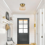 Modern light bulb iron glass light fixture amber ceiling light