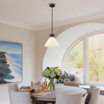 1-Light pendant light glass metal kitchen pendant lighting black milk white modern pendant fixture