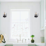 Industrial wall sconce black wall light glass, metal light fixture