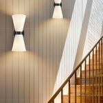 2 Light lighting and fixtures matte black wall sconce glass, metal wall lighting