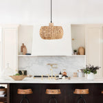 12 Inch rattan lighting Hyacinth, boho kitchen island lights rattan, seagrass, woven pendant light