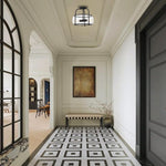2-Light farmhouse lamp decor seeded dark bronze semi flush mount alloy steel glass ceiling light