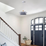18" Light bulbs metal wood felt dining room chandelier white gray pendant light